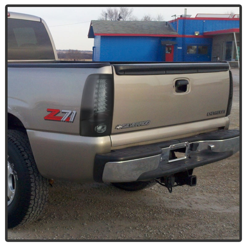 Spyder Chevy Silverado 1500 99-02 (Not Fit Stepside) LED Tail Lights Blk Smke ALT-YD-CS99-LED-BSM - Mammoth Racing -