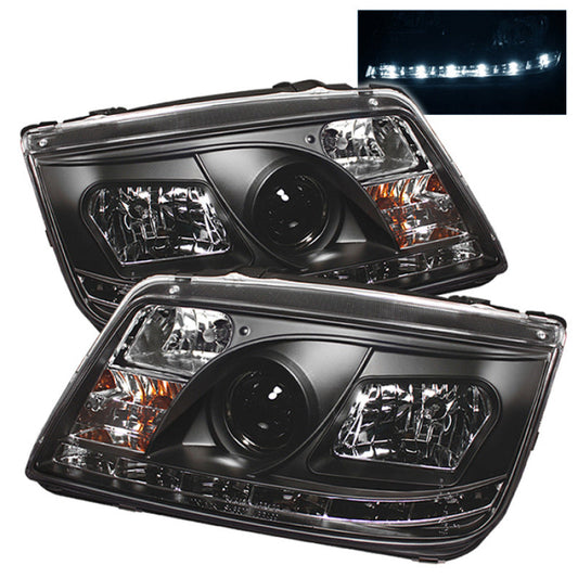 Spyder Volkswagen Jetta 99-05 Projector HeadlightsDRL Blk PRO-YD-VJ99-DRL-BK - Mammoth Racing -