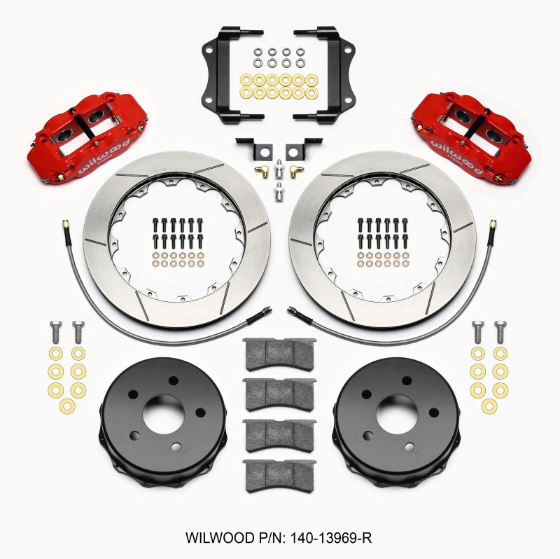 Wilwood Narrow Superlite 4R Rear Kit 12.88in Red 2007-up Jeep JK w/Lines - My Store