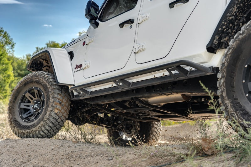 N-Fab Trail Slider Steps 2020 Jeep Wrangler Gladiator JT 4 Door All Beds - SRW - Textured Black - Mammoth Racing -