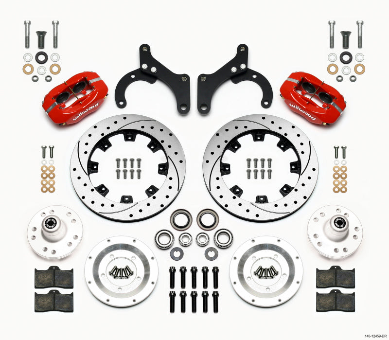 Wilwood Forged Dynalite Front Kit 12.19in Drilled Red 59-64 Chevy Impala / 63-64 Corvette - Mammoth Racing -