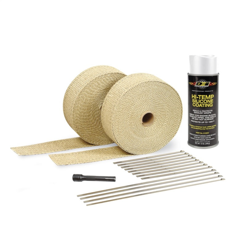 DEI Exhaust Wrap Kit - Tan Wrap and White HT - Mammoth Racing -