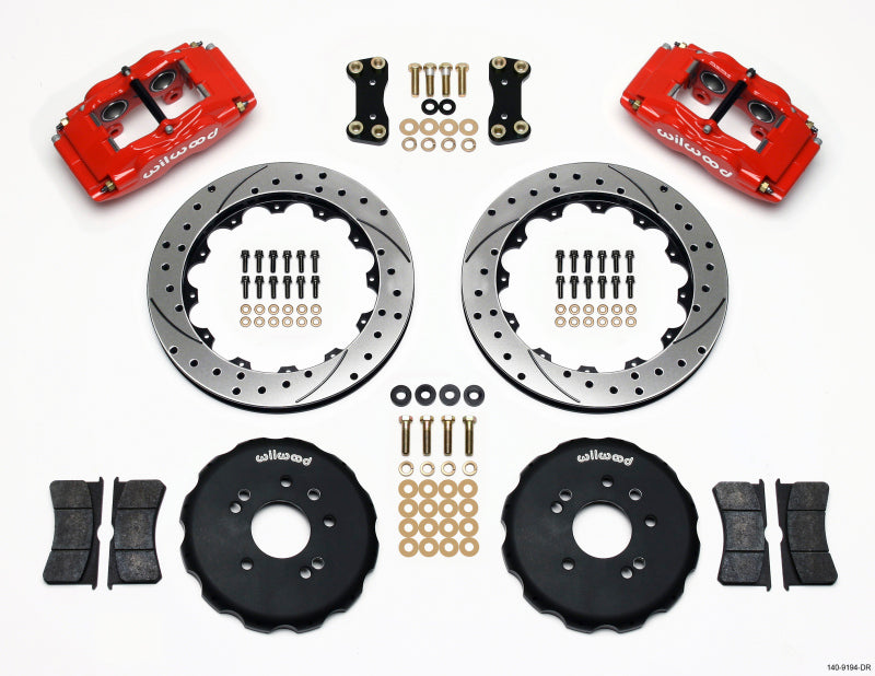 Wilwood Fsli4 Front Hat Kit 13.00in Drilled Red Nissan 240sx - My Store