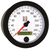 Autometer Stack Instruments 88mm 0-260 Km/h Programmable Speedometer - White - My Store