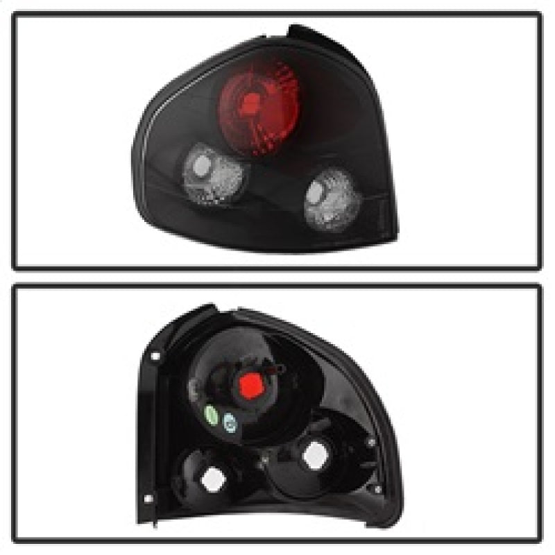 Spyder Hyundai Santa Fe 01-06 (01-04 Model use 3 Bulbs only)Euro Tail Lights Blk ALT-YD-HYSF01-BK - Mammoth Racing -