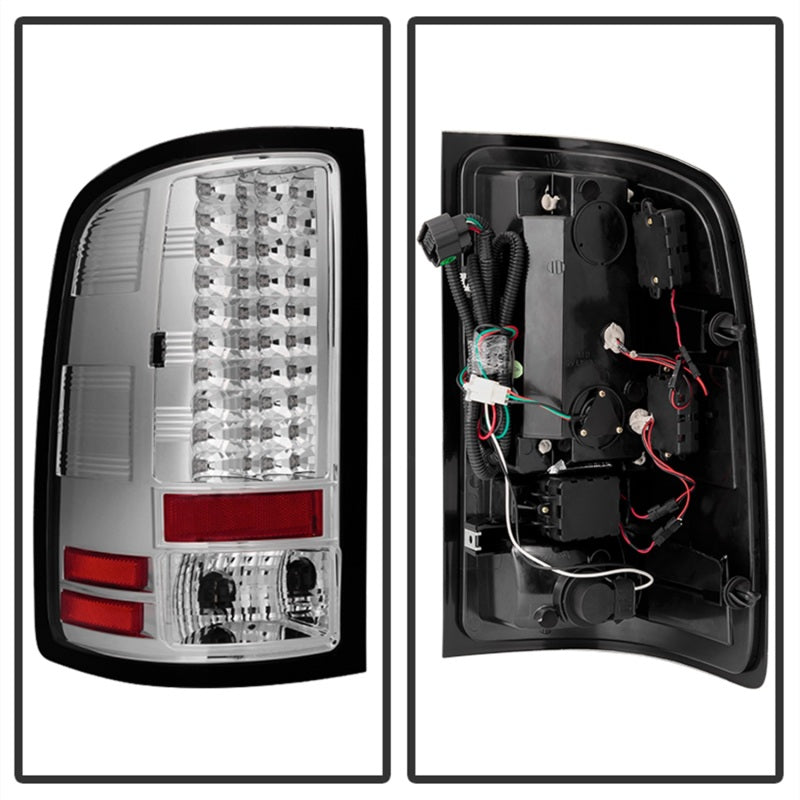 Spyder GMC Sierra 07-13 (Not fit 3500 Dually 4 Rear Wheels)LED Tail Lights Chrome ALT-YD-GS07-LED-C - Mammoth Racing -
