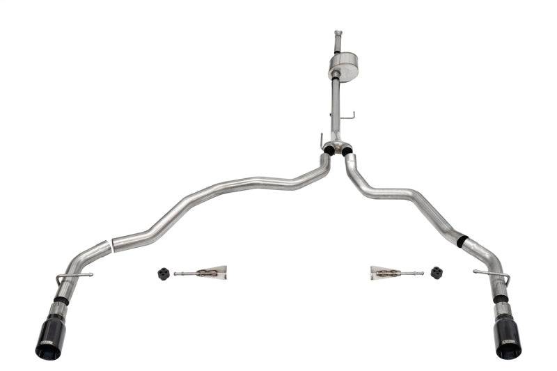 Corsa 2021-2022 Ford F-150 SuperCab/6.5in Bed 5.0L V8 Xtreme Cat-Back Dual Rear Exit-Black PVD - Mammoth Racing -