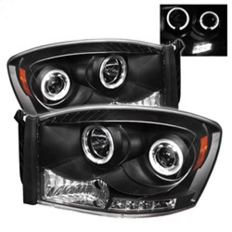 Spyder Dodge Ram 1500 06-08/Ram 2500 06-09 Projector Headlights LED Halo LED Blk PRO-YD-DR06-HL-BK - Mammoth Racing -