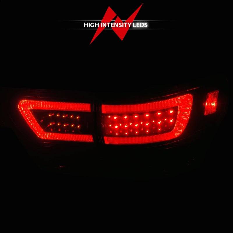 ANZO 11-13 Jeep Grand Cherokee LED Taillights w/ Lightbar Black Housing/Smoke Lens 4pcs - My Store