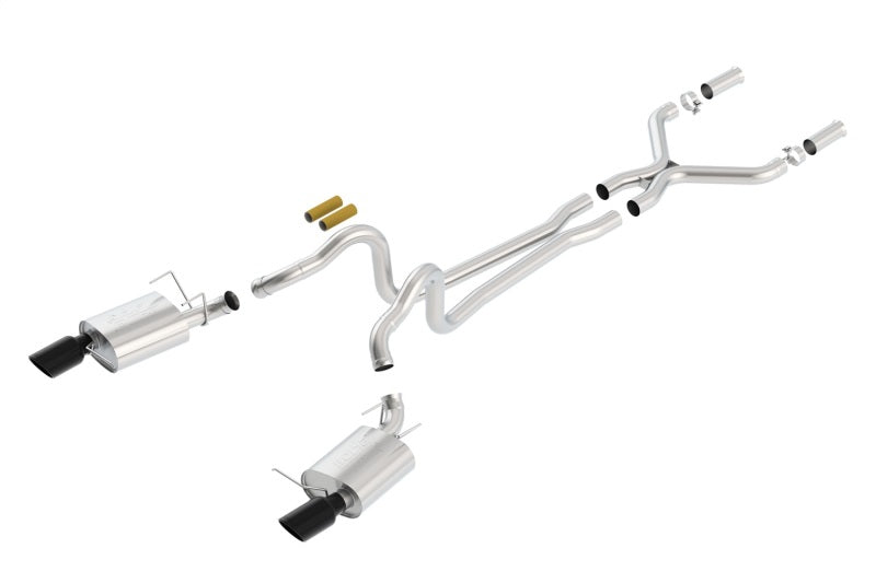 Borla 13-14 Mustang GT/Boss 302 5.0L V8 RWD Single Split Rear Exit ATAK Black Chrome CB Exhaust - My Store