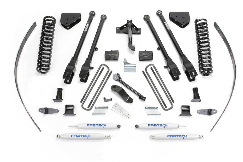 Fabtech 08-16 Ford F250 4WD w/o Factory Overload 8in 4Link Sys w/Coils & Perf Shks - Mammoth Racing -