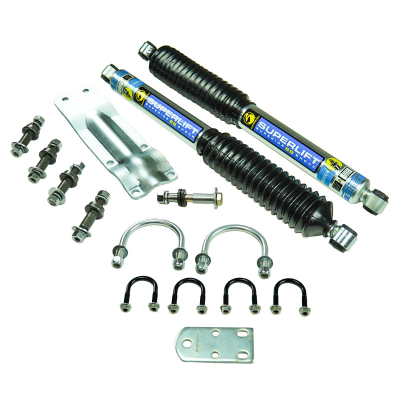 Superlift 73-91 GM 1/2 Ton 4WD Vehicles Solid Axle Dual Steering Stabilizer Kit w/ SS Shocks by BIL - Mammoth Racing -