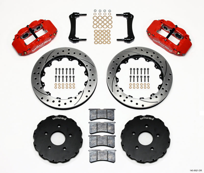 Wilwood Narrow Superlite 6R Front Hat Kit 13.06in Drill Red 2005-up Corvette C6 - My Store