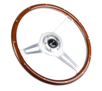 NRG Classic Wood Grain Steering Wheel (365mm) Wood w/Metal Inserts & Brushed Alum. 3-Spoke Center - My Store