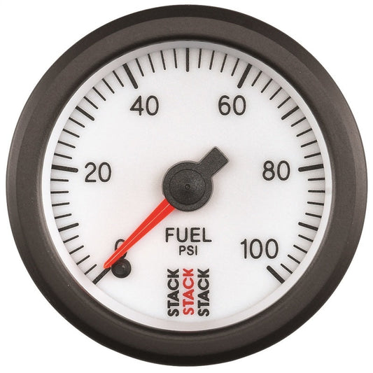 Autometer Stack 52mm 0-100 PSI 1/8in Nptf Male Pro Stepper Motor Fuel Pressure Gauge - White - My Store