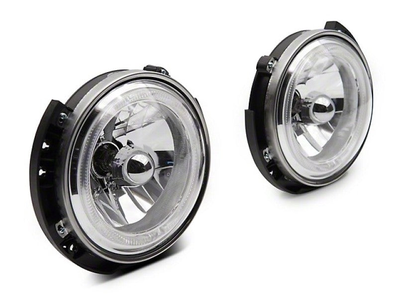 Raxiom 07-18 Jeep Wrangler JK LED Halo Headlights- Chrome Housing (Clear Lens) - Mammoth Racing -