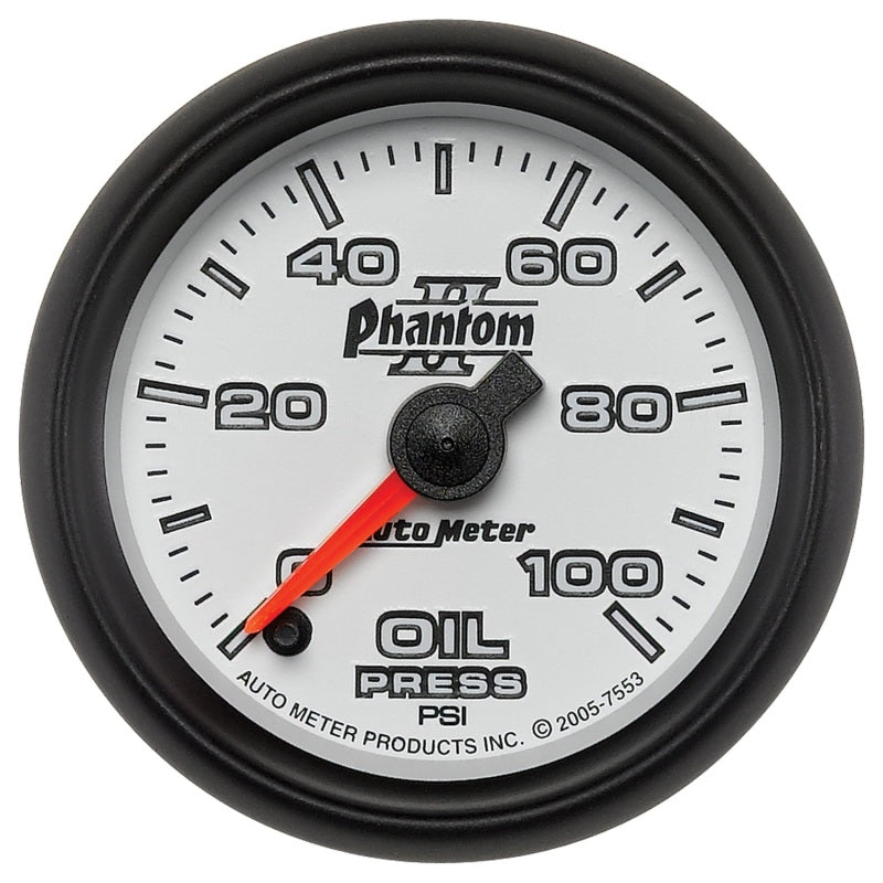 Autometer Phantom II 52mm Full Sweep Electronic 0-100 PSI Oil Pressure Gauge - My Store