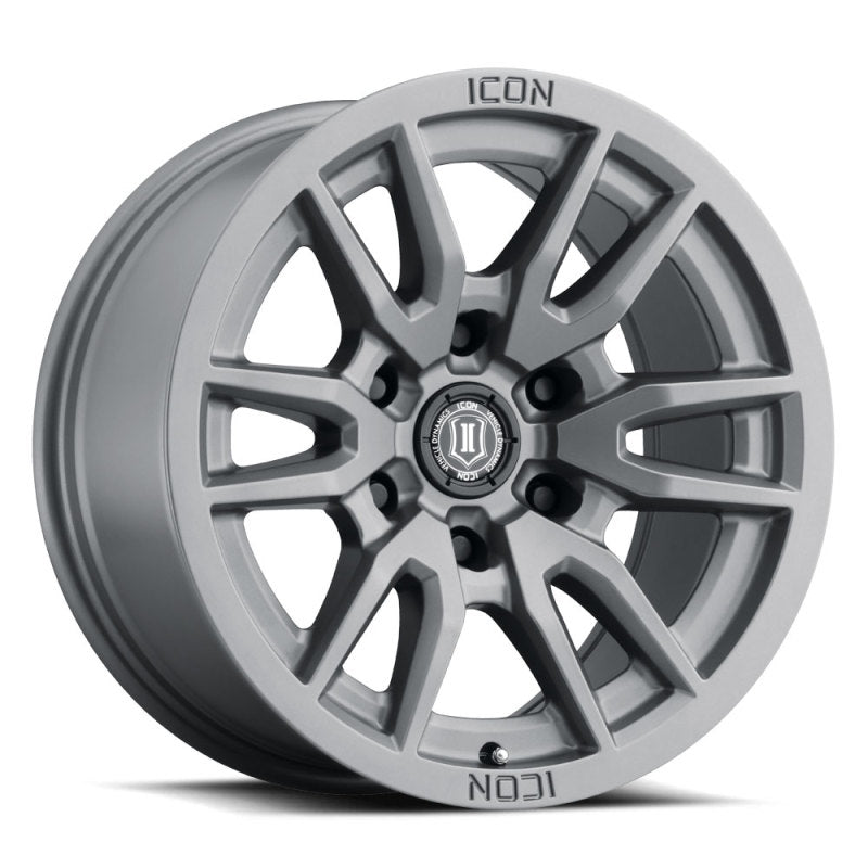 Icon Vector 6 17x8.5 6x5.5 0mm Offset 4.75in BS 106.1mm Bore Titanium Wheel - Mammoth Racing -