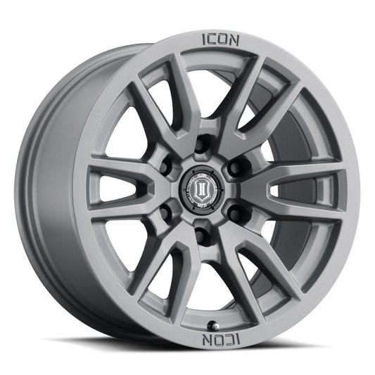 Icon Vector 6 17x8.5 6x120 0mm Offset 4.75in BS 67mm Bore Titanium Wheel - Mammoth Racing -
