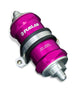 Fuelab 818 In-Line Fuel Filter Standard -8AN In/Out 40 Micron Stainless - Purple - Mammoth Racing -