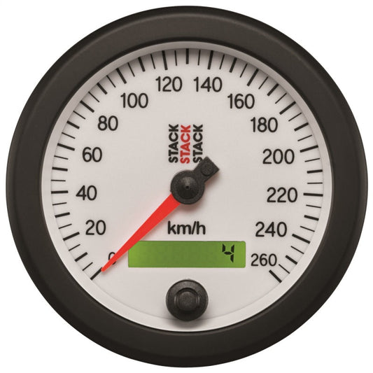 Autometer Stack Instruments 88mm 0-260 Km/h Programmable Speedometer - White - My Store
