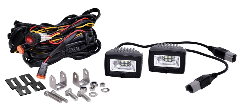 KC HiLiTES C-Series C2 LED 2in. Backup Area Flood Light 20w (Pair Pack System) - Black - Mammoth Racing -