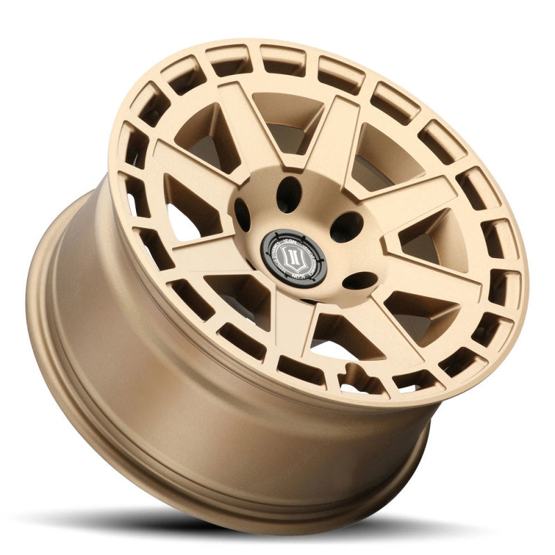 Icon Compass 17x8.5 6x135 6mm Offset 5in BS Satin Brass Wheel - Mammoth Racing -