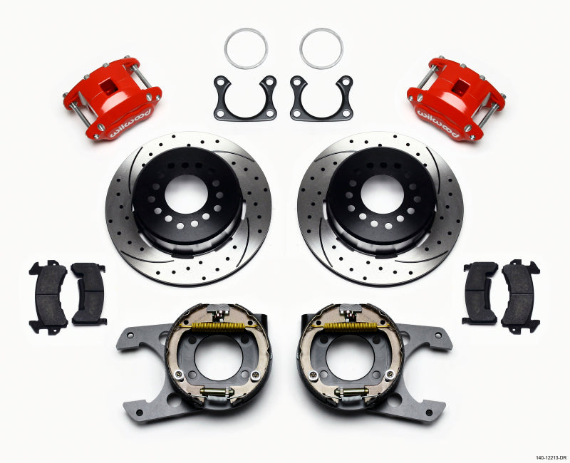Wilwood D154 P/S P-B Kit Drilled-Red Big Ford 2.36in Offset - Mammoth Racing -
