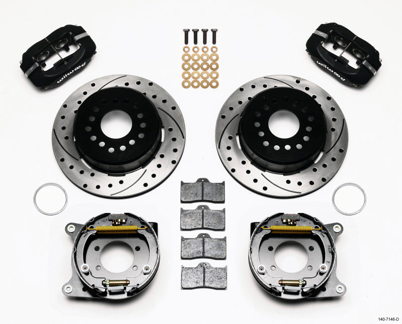 Wilwood Forged Dynalite P/S Park Brake Kit Drilled Ford 8.8 w/2.5in Offset-5 Lug - My Store