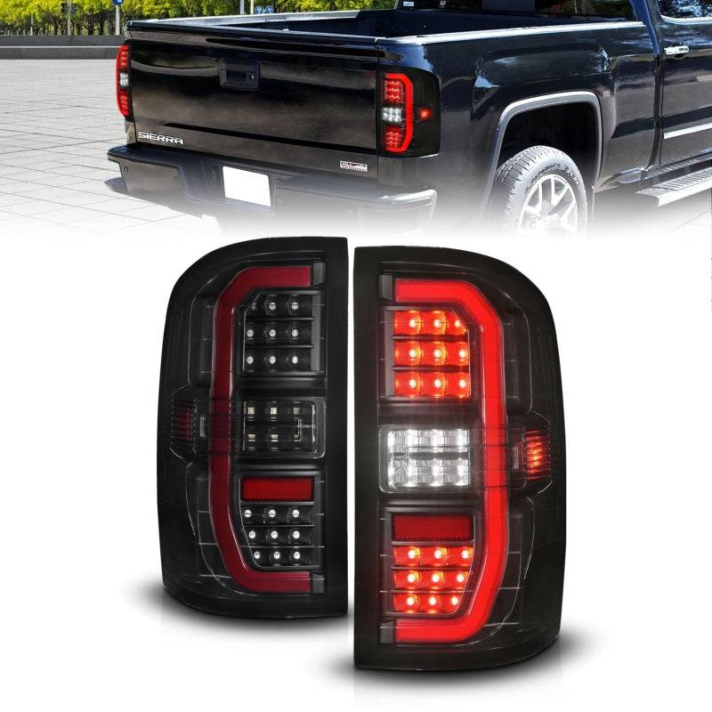 ANZO 14-18 GMC Sierra 1500 Full LED Taillights Black Housing Smoke Lens (w/C Light Bars) - My Store