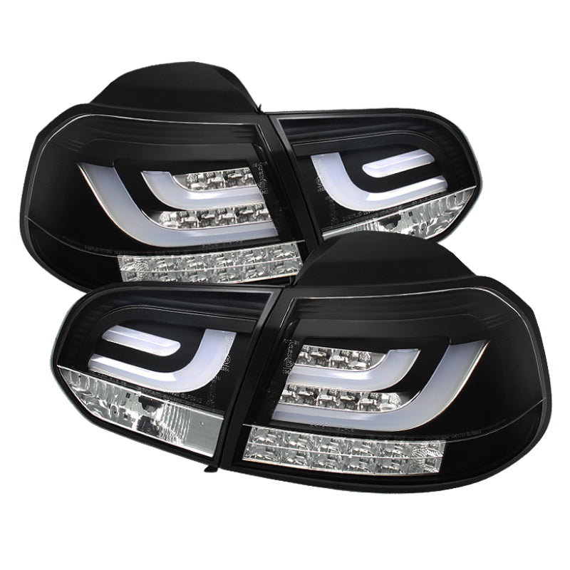Spyder Volkswagen Golf/GTI 10-13 G2 Type With Light Bar LED Tail Lights Black ALT-YD-VG10-LED-G2-BK - Mammoth Racing -