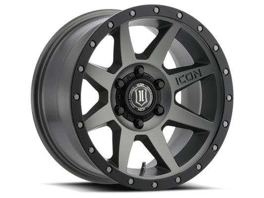 Icon Rebound 18x9 6x5.5 25mm Offset 6in BS 95.1mm Bore Titanium Wheel - Mammoth Racing -