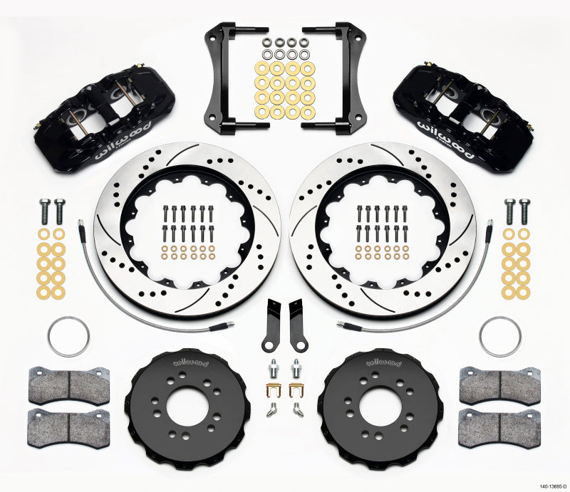 Wilwood Aero6 Front Hat Kit 14.00 Drilled 2005-2014 Mustang w/ BMR Suspn. w/Lines - My Store