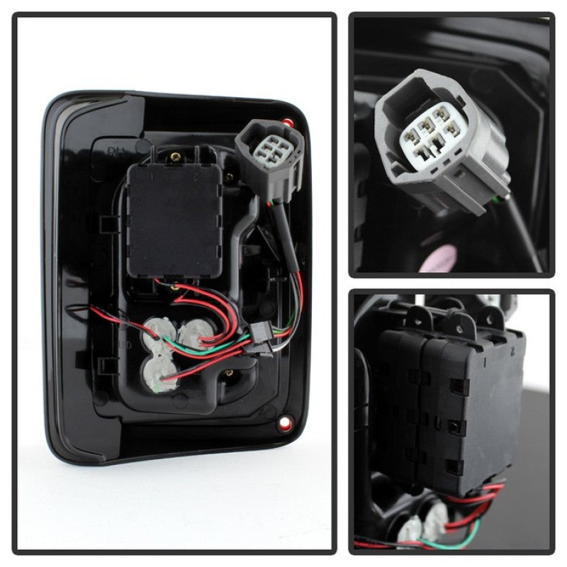 Spyder Jeep Wrangler 07-15 LED Tail Lights Red Clear ALT-YD-JWA07-LED-RC - Mammoth Racing -