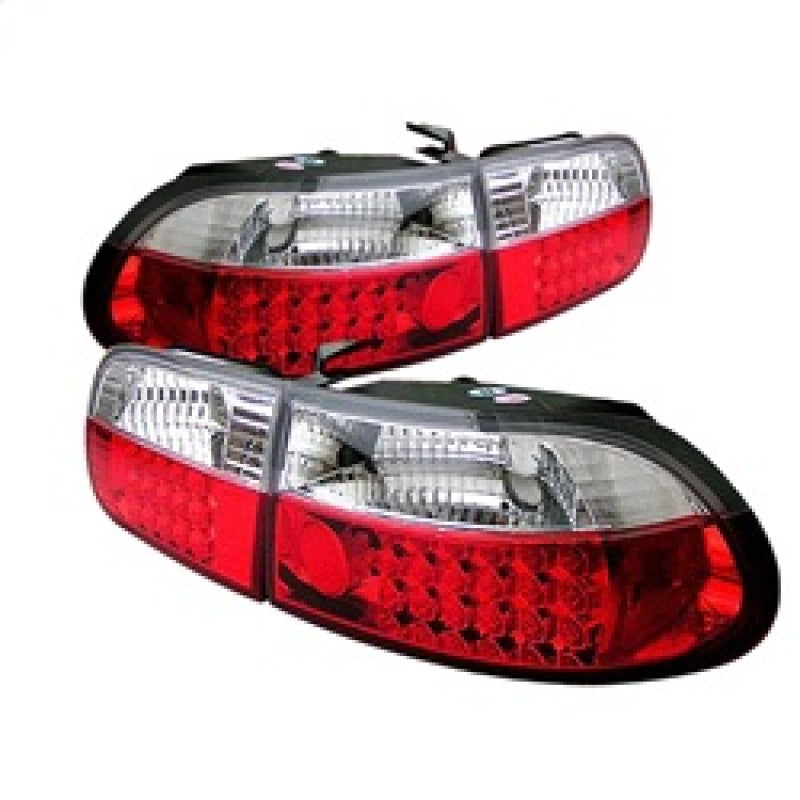 Spyder Honda Civic 92-95 3DR LED Tail Lights Red Clear ALT-YD-HC92-3D-LED-RC - Mammoth Racing -