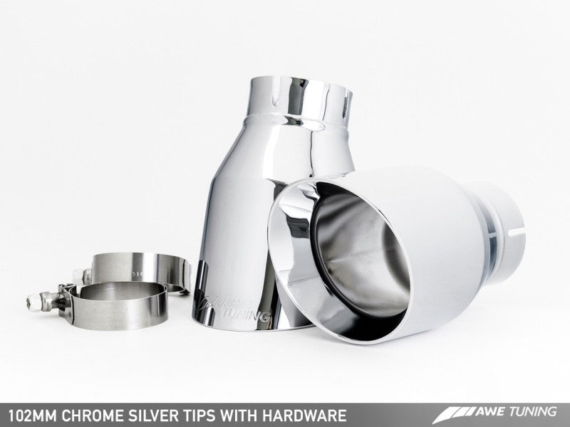 AWE Tuning Audi C7.5 A7 3.0T Touring Edition Exhaust - Quad Outlet Chrome Silver Tips - Mammoth Racing -