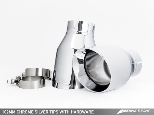 AWE Tuning Audi C7.5 A7 3.0T Touring Edition Exhaust - Quad Outlet Chrome Silver Tips - Mammoth Racing -