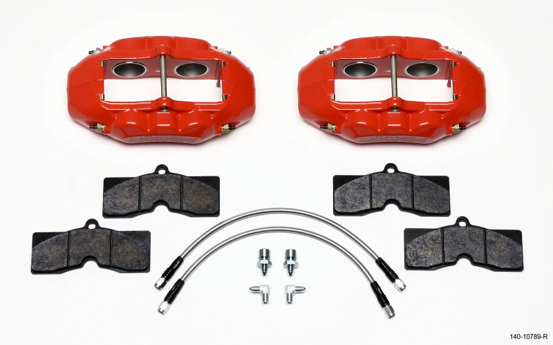 Wilwood D8-4 Front Caliper Kit Red Corvette C2 / C3 65-82 - Mammoth Racing -
