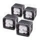 Go Rhino LED Lighting - Set of Four 3in LED Cube Lights Blk - Mammoth Racing -