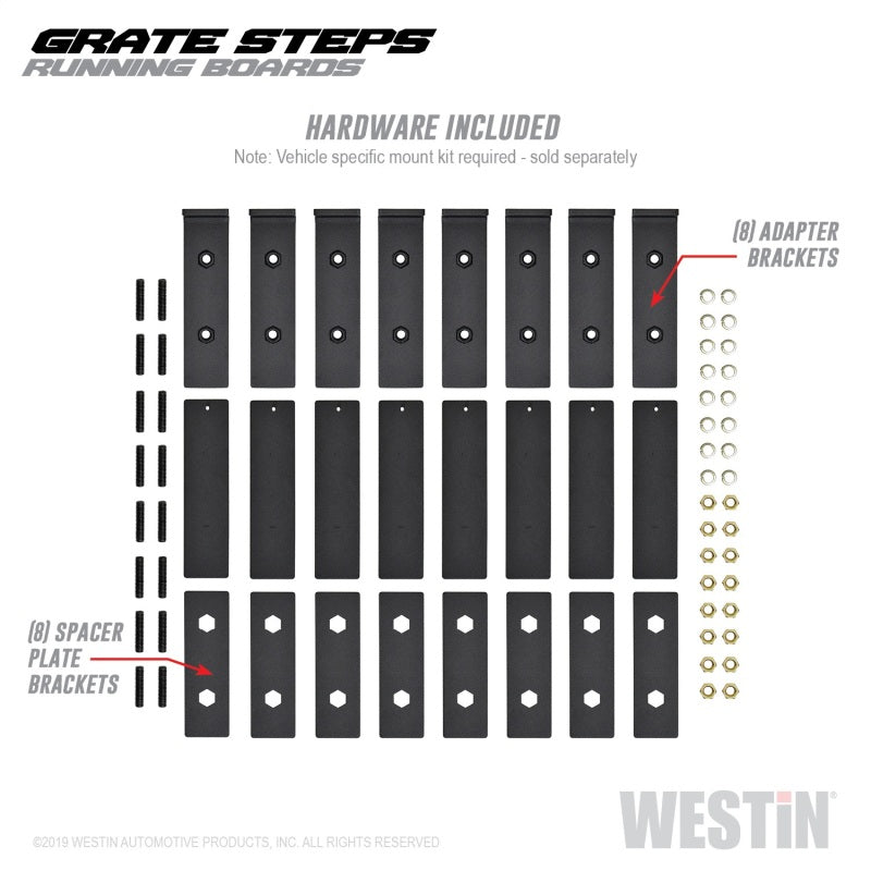 Westin Grate Steps Running Boards 75 in - Textured Black - Mammoth Racing -