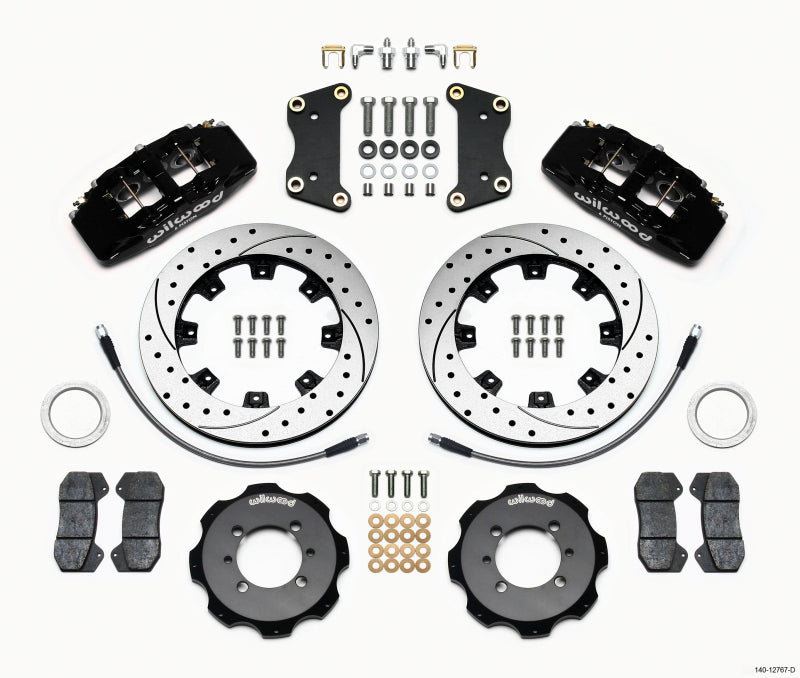 Wilwood Dynapro 6 Front Hat Kit 12.19in Drilled 2012 Fiat 500 w/ Lines - Mammoth Racing -