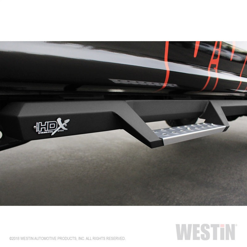 Westin/HDX 17-18 Ford F-250/350 Crew Cab (6.75ft Bed) Stainless Drop Nerf Step Bars - Textured Black - Mammoth Racing -