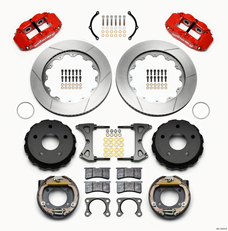 Wilwood Narrow Superlite 4R Rear P-Brk Kit 14.00in Red Big Ford 2.36in Off Bronco 5 x 5.50 - My Store