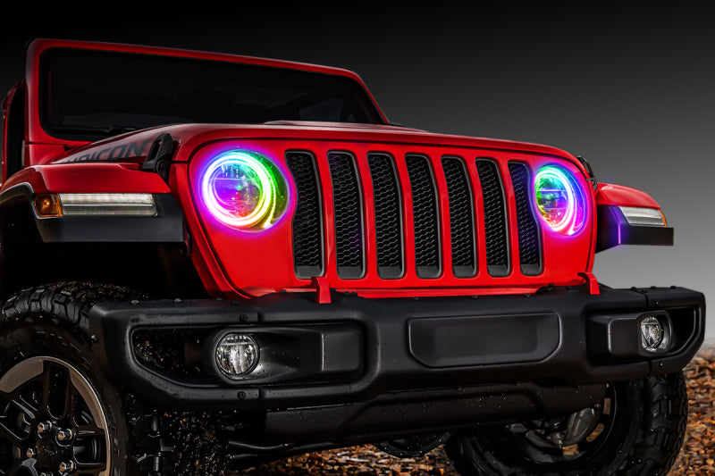 Oracle Jeep Wrangler JL/Gladiator JT LED Surface Mount Headlight Halo Kit - ColorSHIFT 2 - Mammoth Racing -