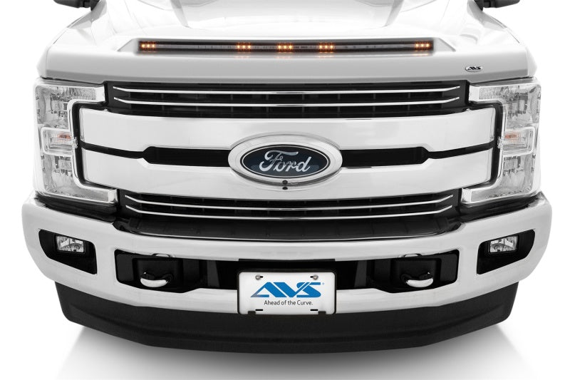 AVS 17-22 Ford F-250 / F-350 / F-450 Aeroskin Hood Shield Color Match w/ lights - Oxford White - Mammoth Racing -