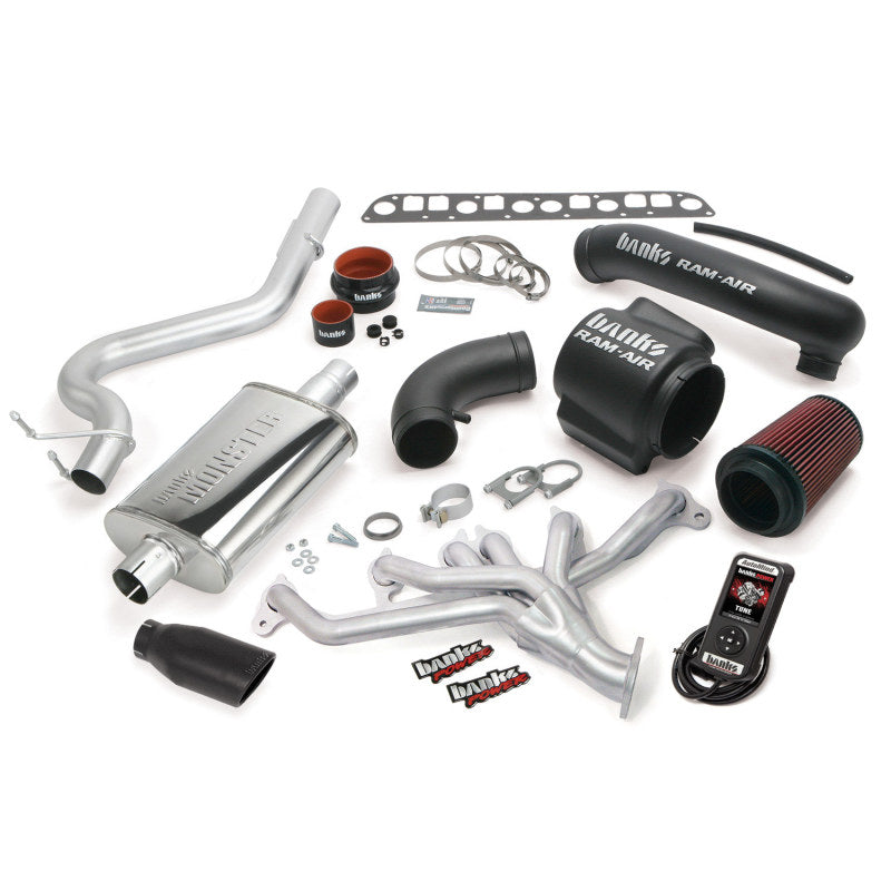 Banks Power 98-99 Jeep 4.0L Wrangler PowerPack System - SS Single Exhaust w/ Black Tip - Mammoth Racing -