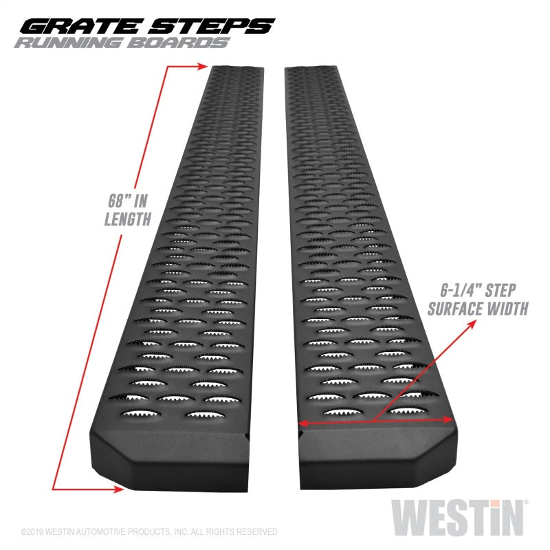 Westin Grate Steps Running Boards 68 in - Textured Black - Mammoth Racing -