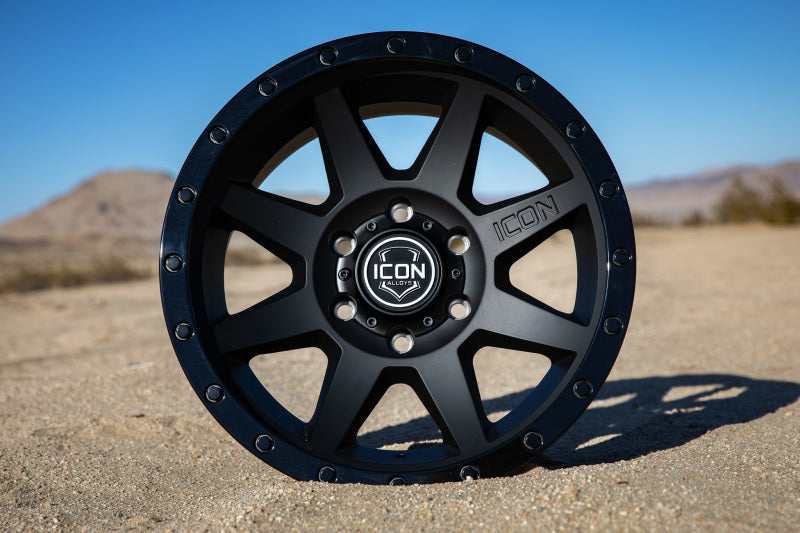 Icon Rebound 18x9 5x150 25mm Offset 6in BS 110.1mm Bore Double Black Wheel - Mammoth Racing -