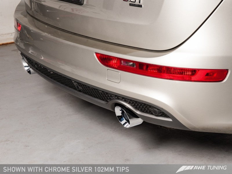 AWE Tuning Audi 8R Q5 3.0T Touring Edition Exhaust Dual Outlet Chrome Silver Tips - Mammoth Racing -