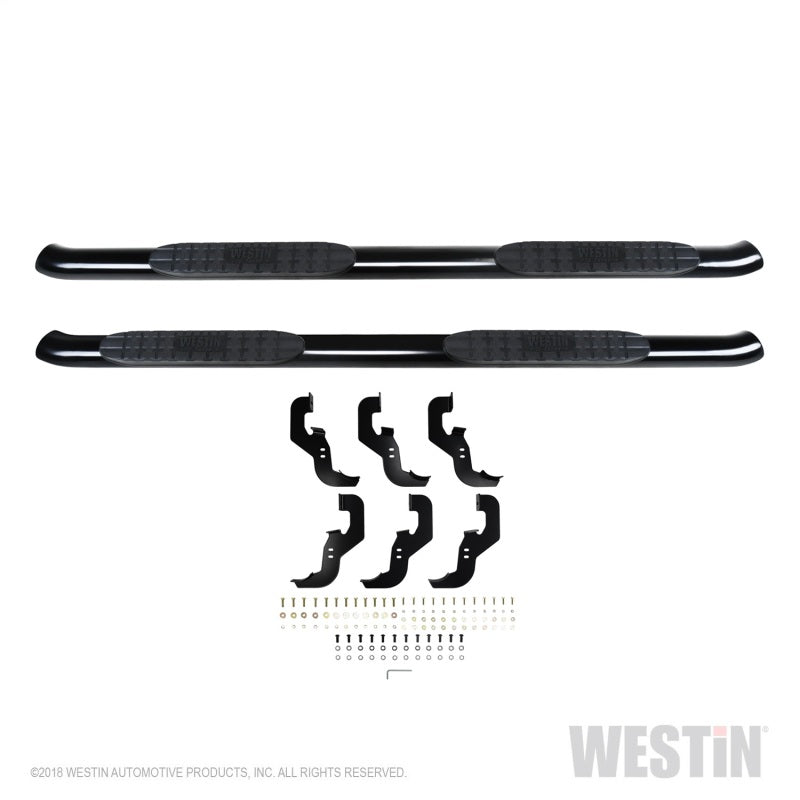 Westin 2019 Chevrolet Silverado/Sierra 1500 Crew Cab Non LD PRO TRAXX 4 Oval Nerf Step Bars - Black - Mammoth Racing -